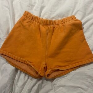 Orange Aritiza perfect sweat fleece shorts xs